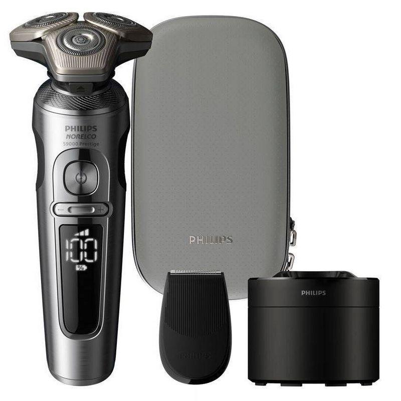 Philips Norelco Grey Cordless Electric Razor with Multiple Heads