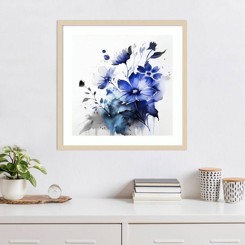 Blue Spring Floral III Abstract Expressionism Framed Wall Art