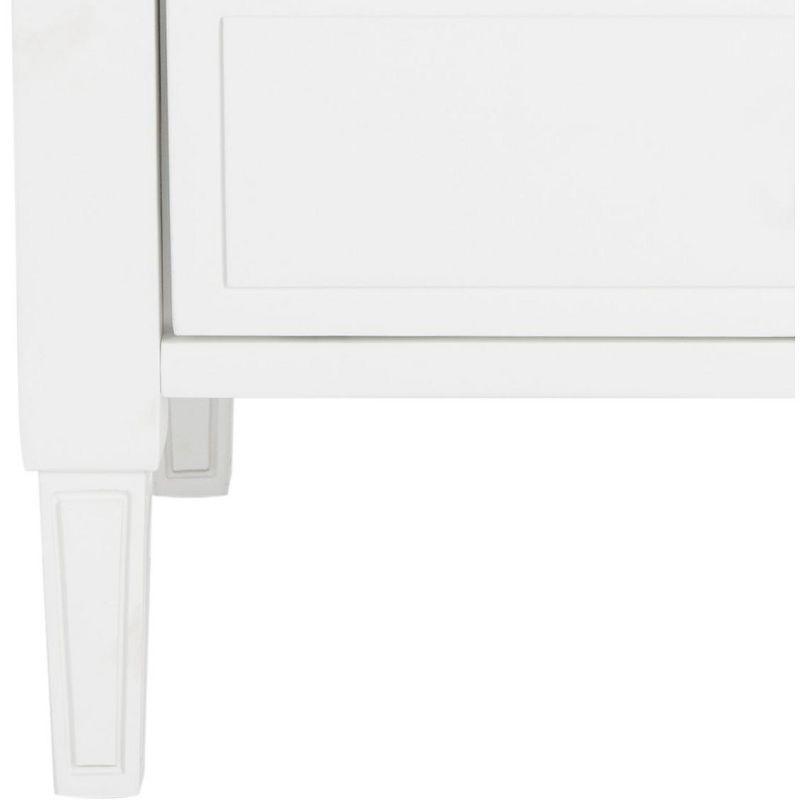 Transitional White 2-Drawer Nightstand with Silver Pulls