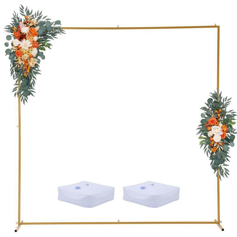 Gold Metal Square Wedding Arch Backdrop Stand 6.6x6.6 FT