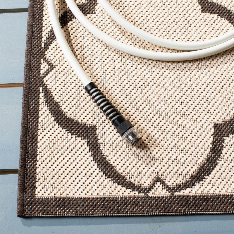 Beach House BHS125 Power Loomed Indoor/Outdoor Area Rug - Creme/Brown - 9'x12' - Safavieh