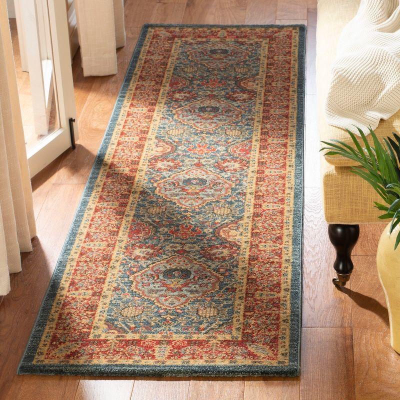 Mahal MAH655 Power Loomed Indoor Runner Rug - Navy/Red - 2'2"x8' - Safavieh.