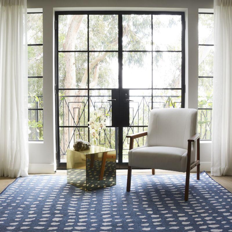 5'x8' Geometric Tufted Area Rug Blue - Novogratz By Momeni: Modern Wool Handmade, Low Pile, Indoor Rectangle Rug