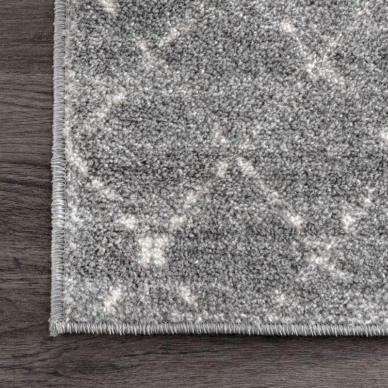 Nuloom 10 Square Moroccan Blythe Indoor Area Rug, Dark Grey, Faded Bohemian Design, Stain Resistant, BedroomLiving Room, Kitchen,