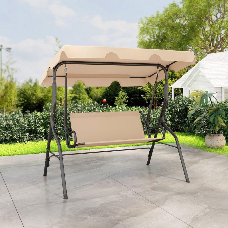 Arlmont & Co. Arlmont & Co. Patio 3 Seats Canopy Swing Glider Hammock Steel Frame Cushioned Backyard