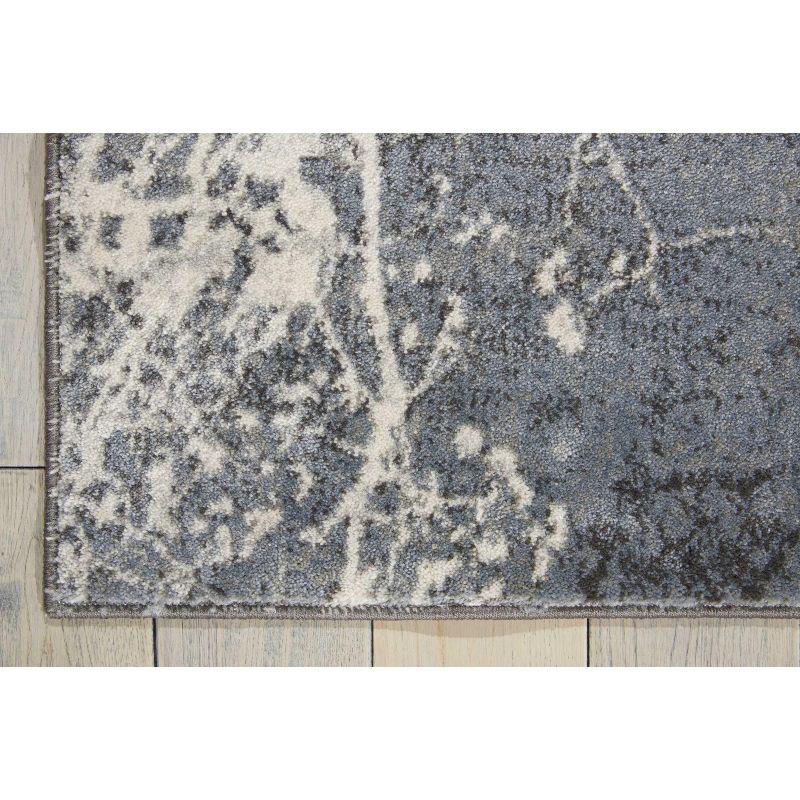 Gray Abstract Synthetic Rectangular Area Rug 7'10" x 10'6"