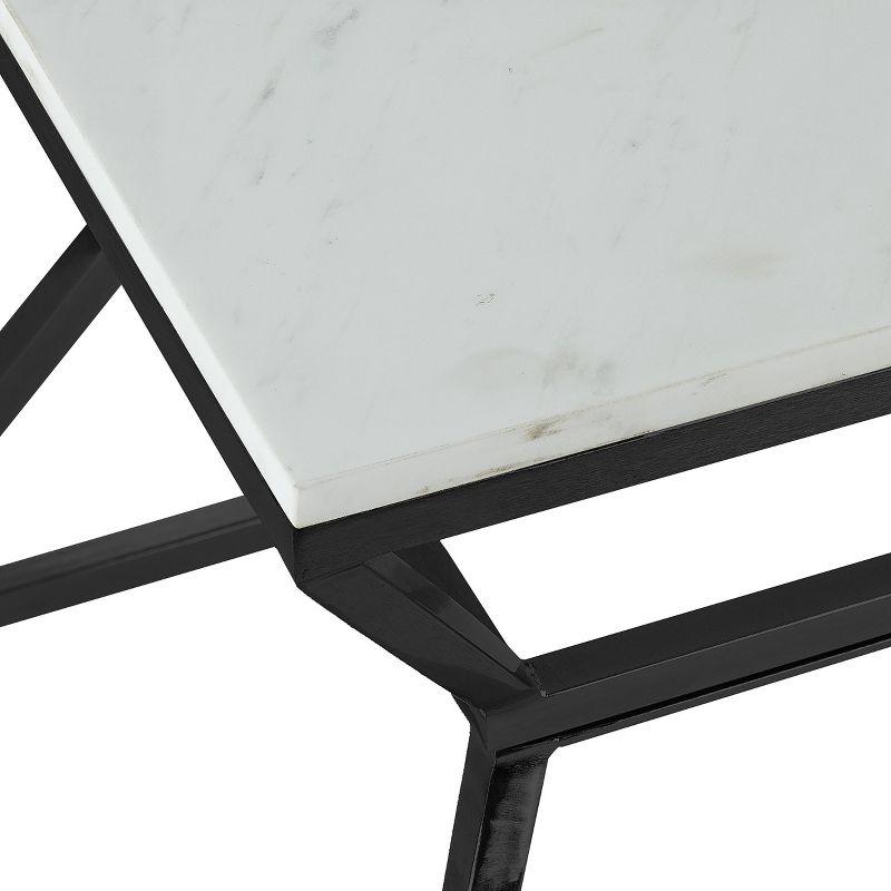Adore Decor Audrey Marble Side Table, 17"