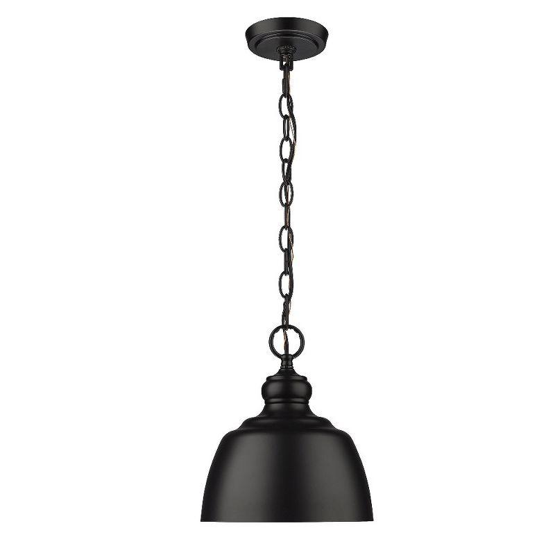 Holmes Matte Black Mini Pendant Light with Bronze Accents