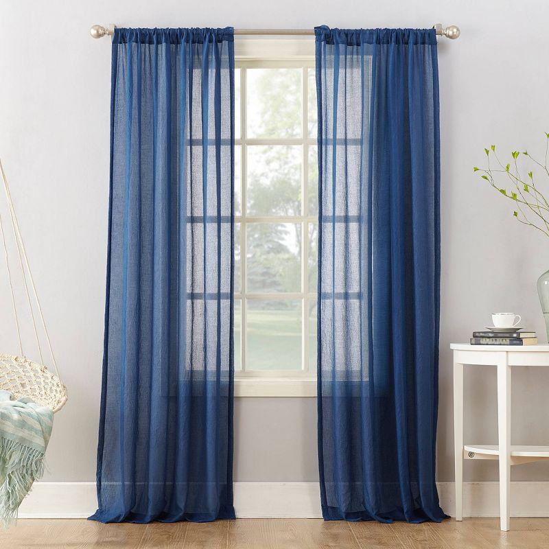 No. 918 Sheer Avril Crushed Texture Rod Pocket Curtain Panel