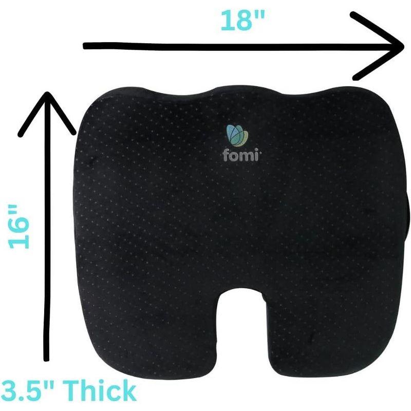 FOMI Extra Thick Coccyx Seat Cushion and Back Support Combo