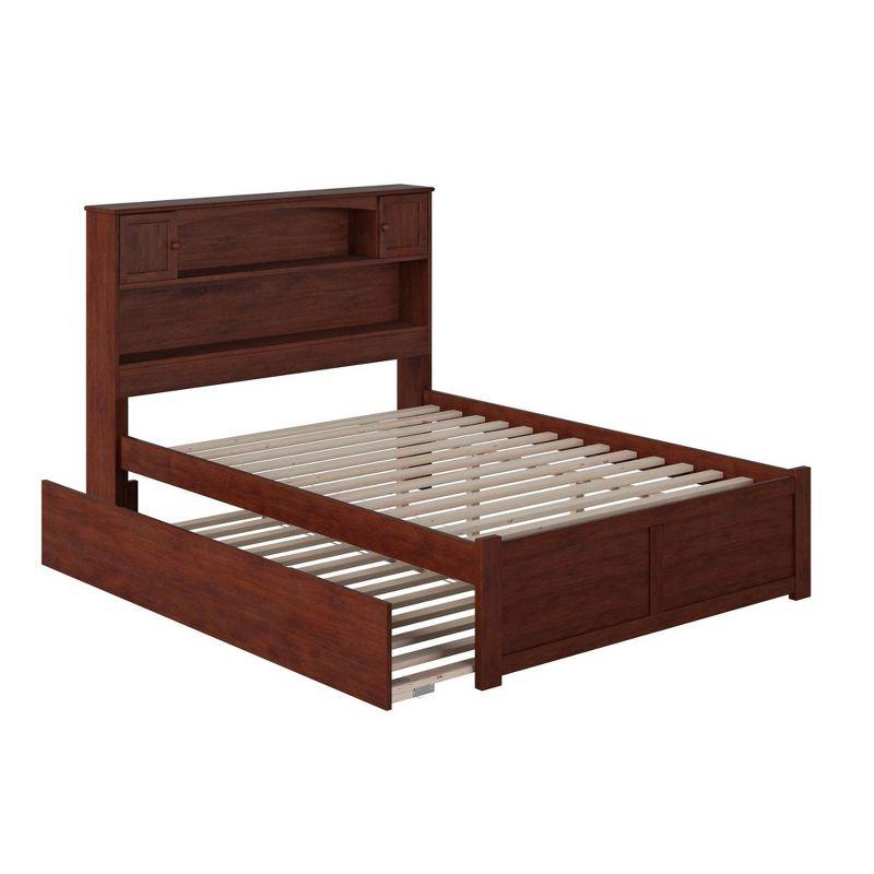 Full Newport Bed with Twin Urban Trundle, Bookcase Headboard, No Box Spring - AFI