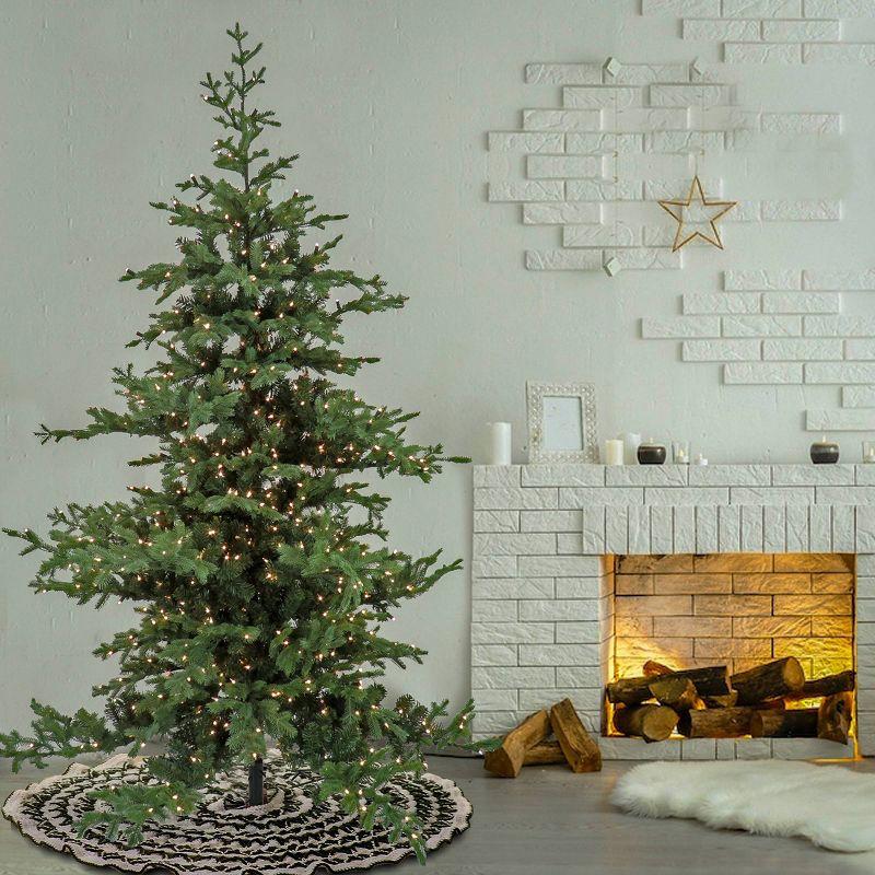 HGTV 7.5' Pre-lit Full Artificial Christmas Tree with Clear Lights and PowerConnect: Hinged Branches