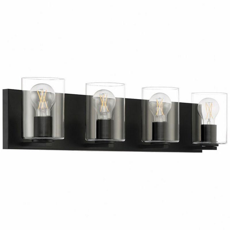 Oslo Matte Black 30" LED Vanity Light with Clear Glass Shades