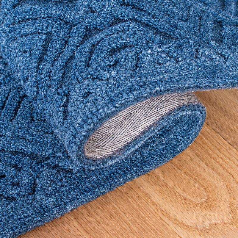 Hand-Tufted Artisan Blue Wool 4' x 6' Rectangular Rug