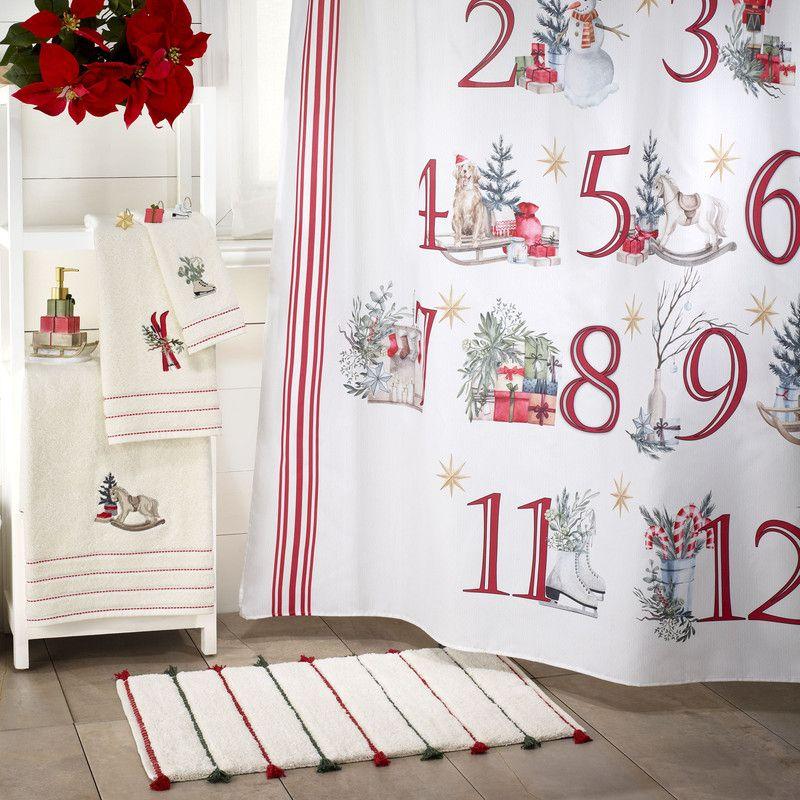 Avanti Linens Holiday Countdown Shower Curtain