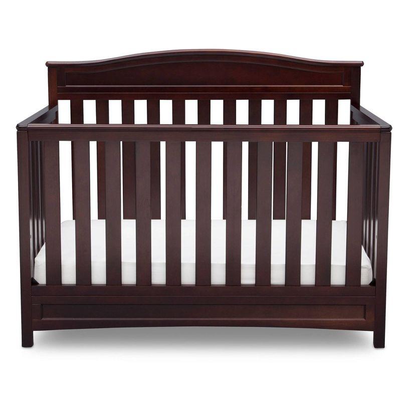 Emery Dark Chocolate 4-in-1 Convertible Crib with Curved Headboard