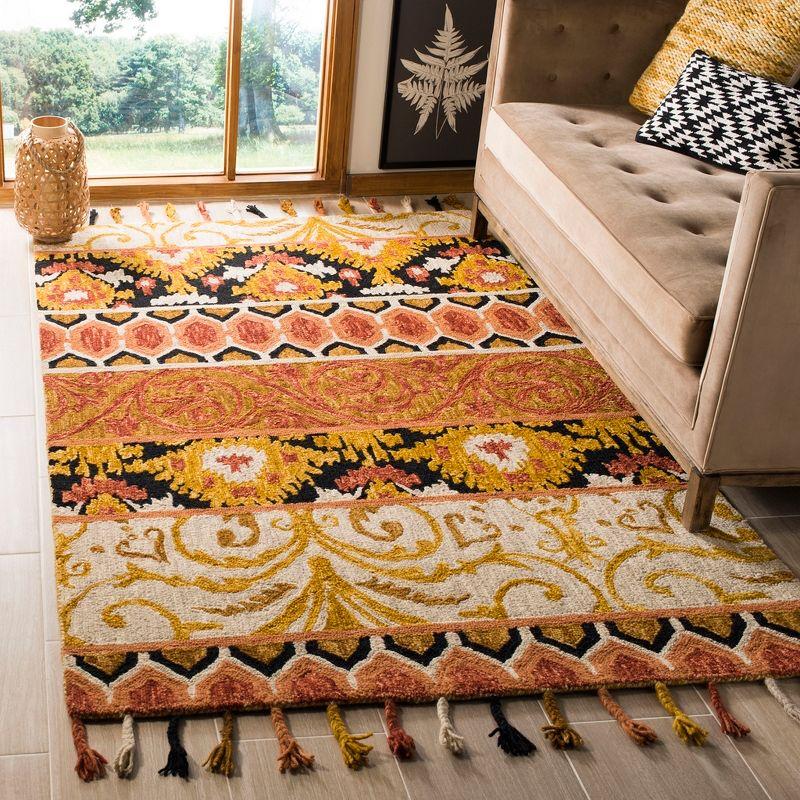Suzani SZN203 Hand Hooked Indoor Accent Rug - Rust/Gold - 3'x5' - Safavieh.