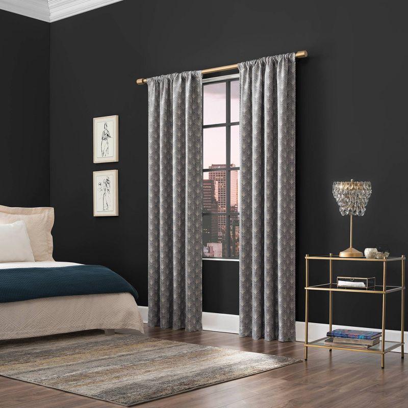 Scott Living Montauk Art Deco 100% Blackout Back Tab Curtain Panel & Reviews | Wayfair