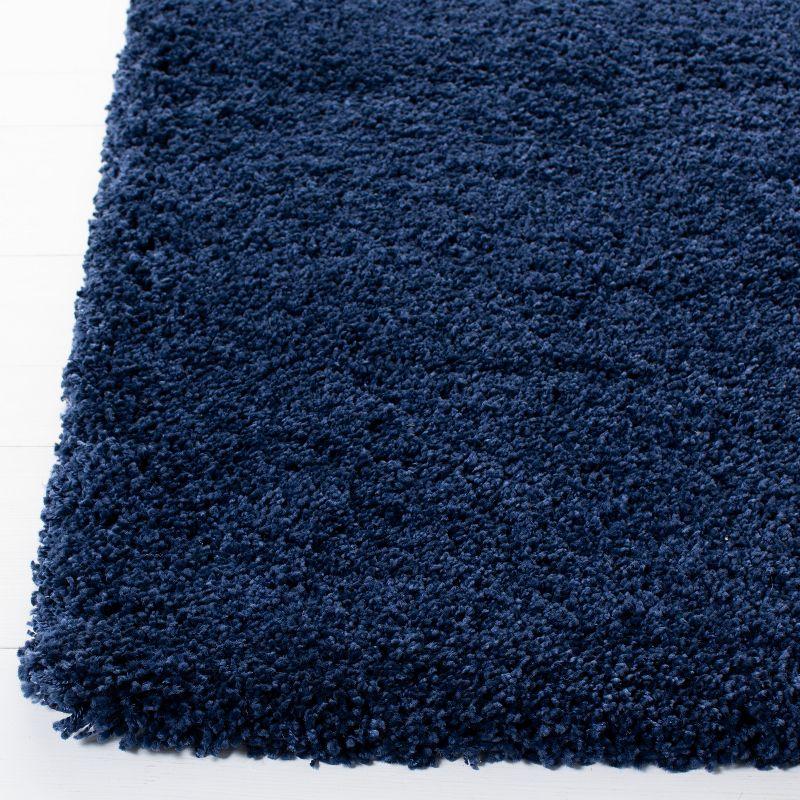 Navy Synthetic Shag Area Rug, 5'1" x 8'