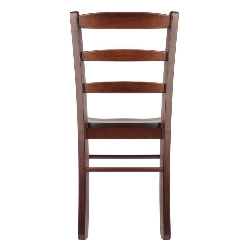 Set of 2 Ladder Back Chair Antique Walnut - Winsome: Hardwood, Non-Unupholstered, Kitchen Seating