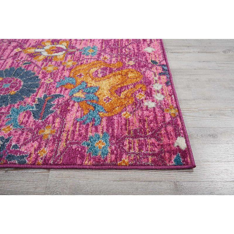 Fuchsia Floral Bliss Synthetic 8' x 10' Rectangular Area Rug