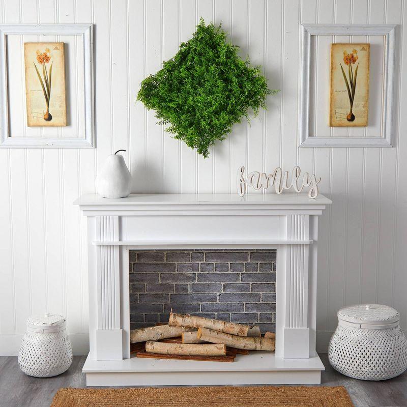 20" X 20" Lush Mediterranean Artificial Fern Wall Panel - Nearly Natural: UV Resistant, Indoor/Outdoor Decor