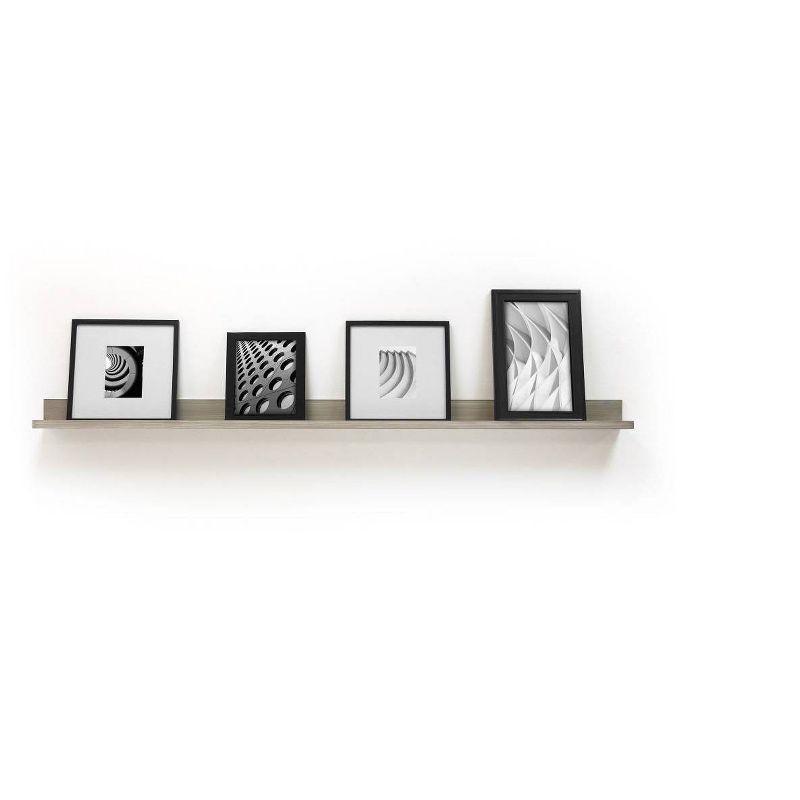 72" Picture Ledge Wall Shelf Driftwood Gray - InPlace: Modern Photo Display, MDF Floating Ledge