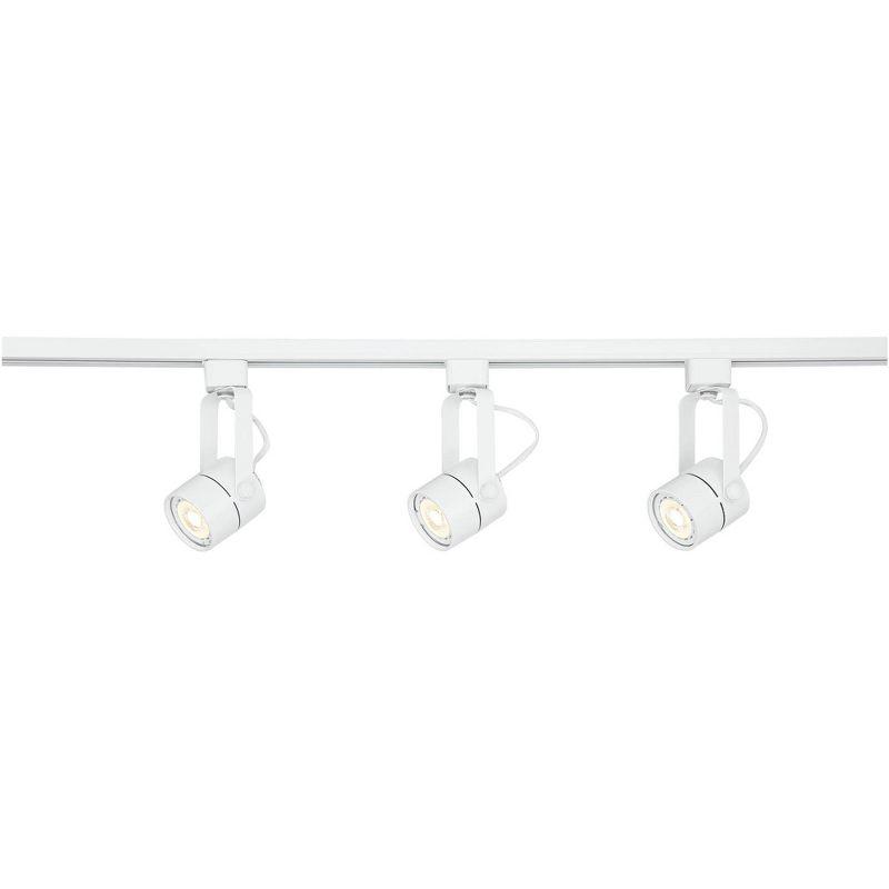 Pro Track Layna 3-Head LED Ceiling or Wall Track Light Fixture Kit Linear Bullet Spot Light GU10 Dimmable White Metal Modern Kitchen Bathroom 44" Wide