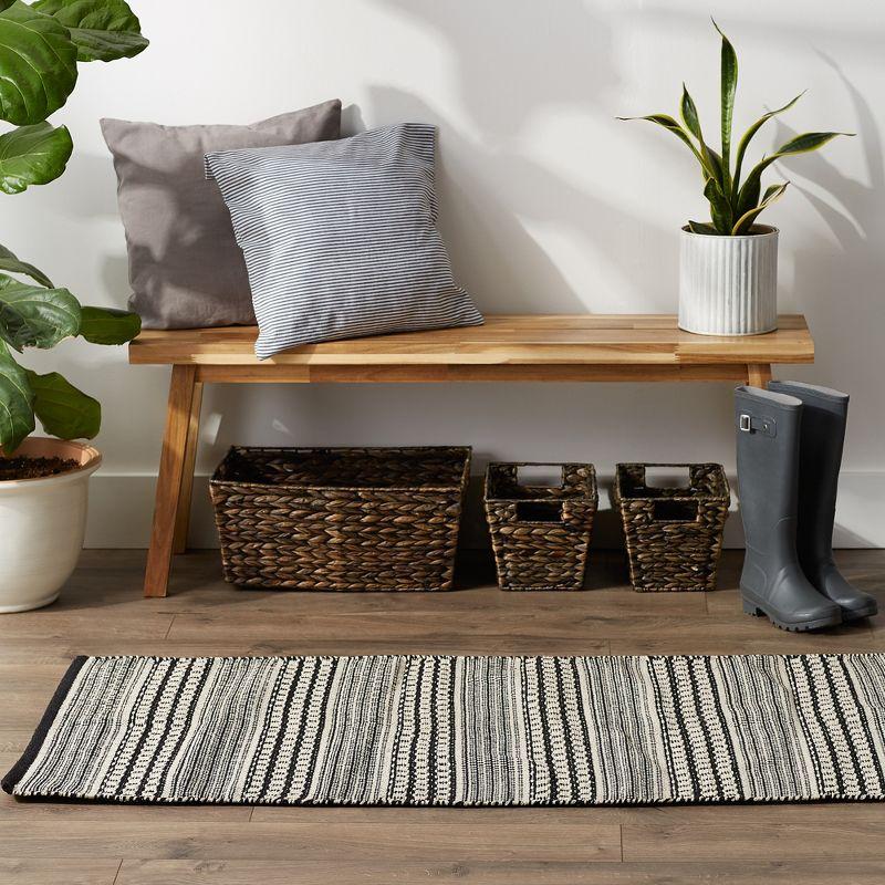 Design Imports Modern Dobby Stripe - Black - 2 Ft 6 In X 6 Ft