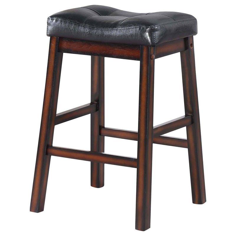 Coaster Set of 2 Donald Transitional Upholstered Counter Height Barstools Black/Cappuccino