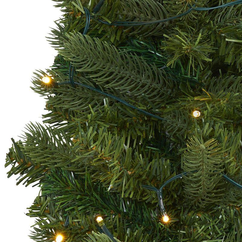 Nearly Natural 2-ft Flat Back Wall Hanging Artificial Christmas Tree with 20 Clear LED Lights