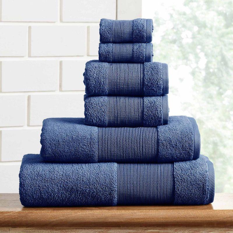 Modern Threads - Air Cloud 6-Piece 100% Zero-Twist Cotton Towel Set - Bath Towels, Hand Towels, & Washcloths - Super Absorbent & Quick Dry - 500 GSM - Soft & Plush