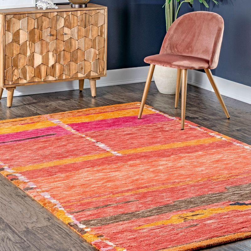 Elliott Multicolor Wool 5' x 8' Abstract Area Rug