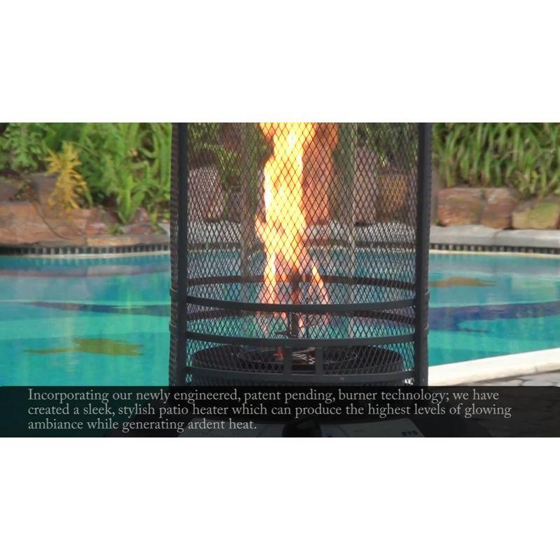 Heatmaxx 36000 BTU Gas Floor Standing Dancing Flame Outdoor Patio Portable Heater Bronze