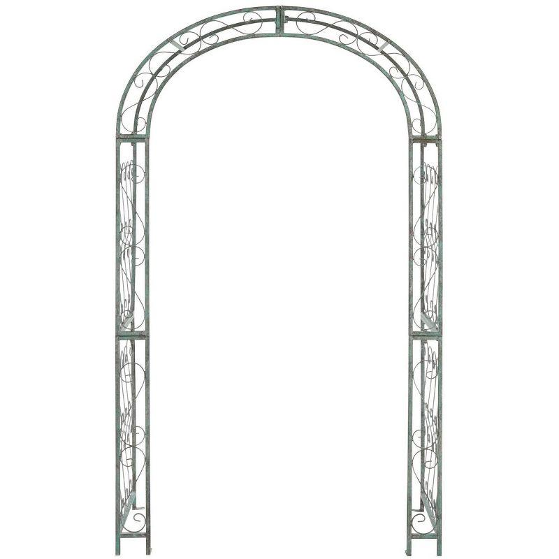 Antique Green Iron Garden Trellis Arch Arbor