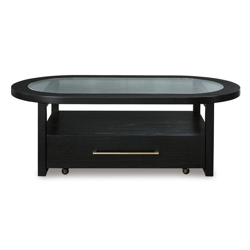 Signature Design by Ashley Winbardi Coffee Glass Tabletop Table, Black