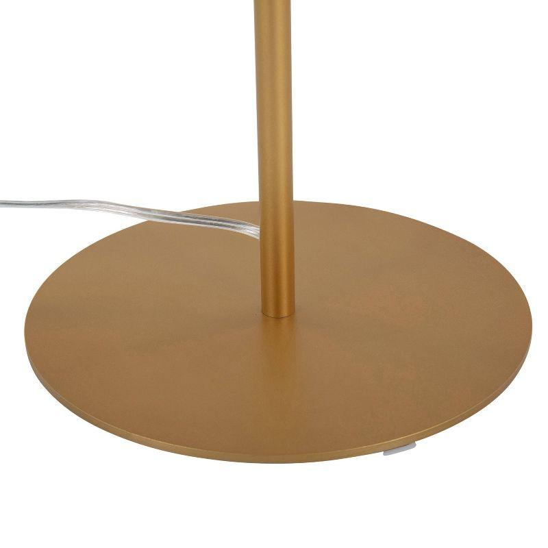 LumiSource Rhonda Floor Lamp: Dual Can Lights, White Plastic Shades, Gold Metal Base, 71" Height