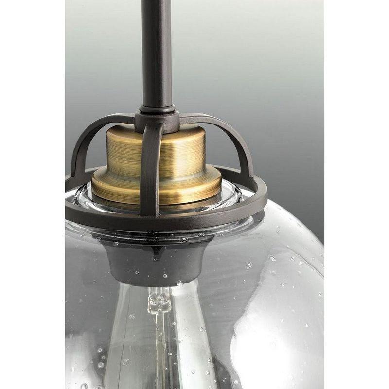 Chronicle Seeded Glass Globe Mini Pendant in Polished Nickel and Bronze