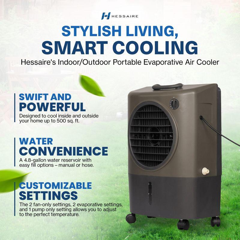 Hessaire Outdoor Portable Evaporative Cooler Humidifier with 3 Fan Speeds and Remote Control System