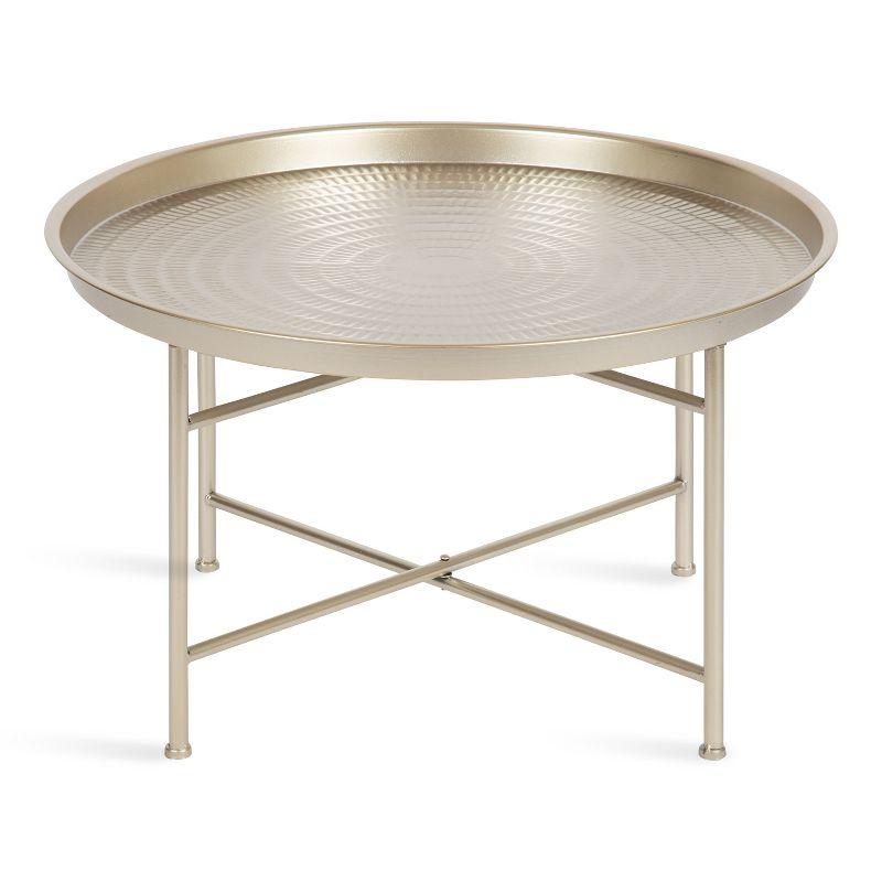 Mahdavi 26" Round Silver Metal Coffee Table