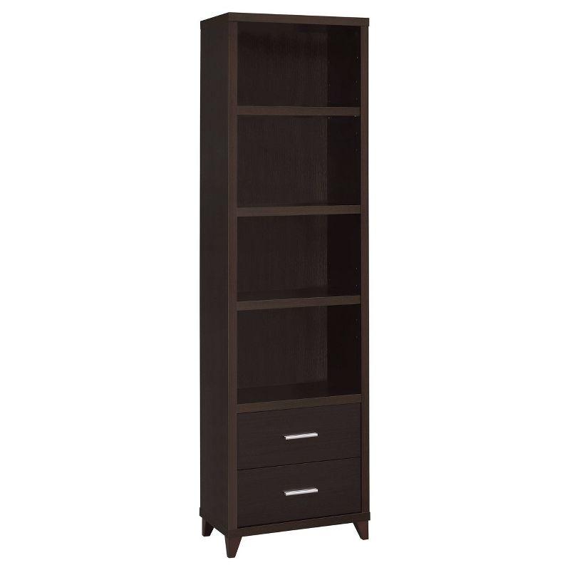 Cappuccino 76" Tall 2-Drawer Media Tower