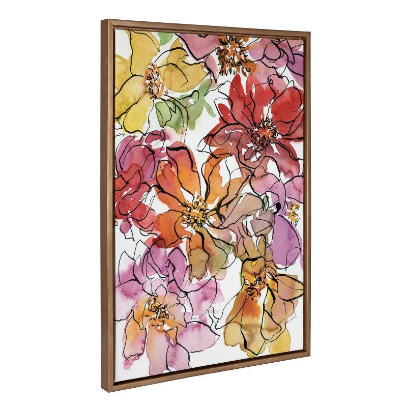 Kate and Laurel Sylvie Delight Framed Canvas by Janet Meinke-Lau, 23x33, Gold