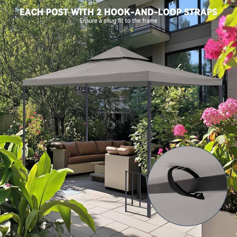 Yescom Yescom Canopy Top Replacement for 2-Tier Crescent TJSG081 Gazebo Outdoor Garden Yard Patio Cover