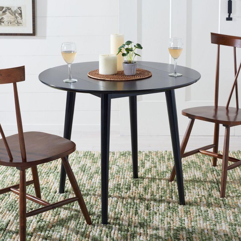 Lovell Folding Round Dining Table - Black - Safavieh