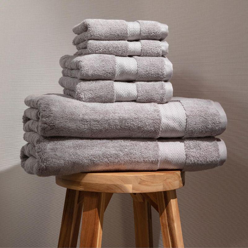 Gray Organic Cotton 6-Piece Bath Towel Set