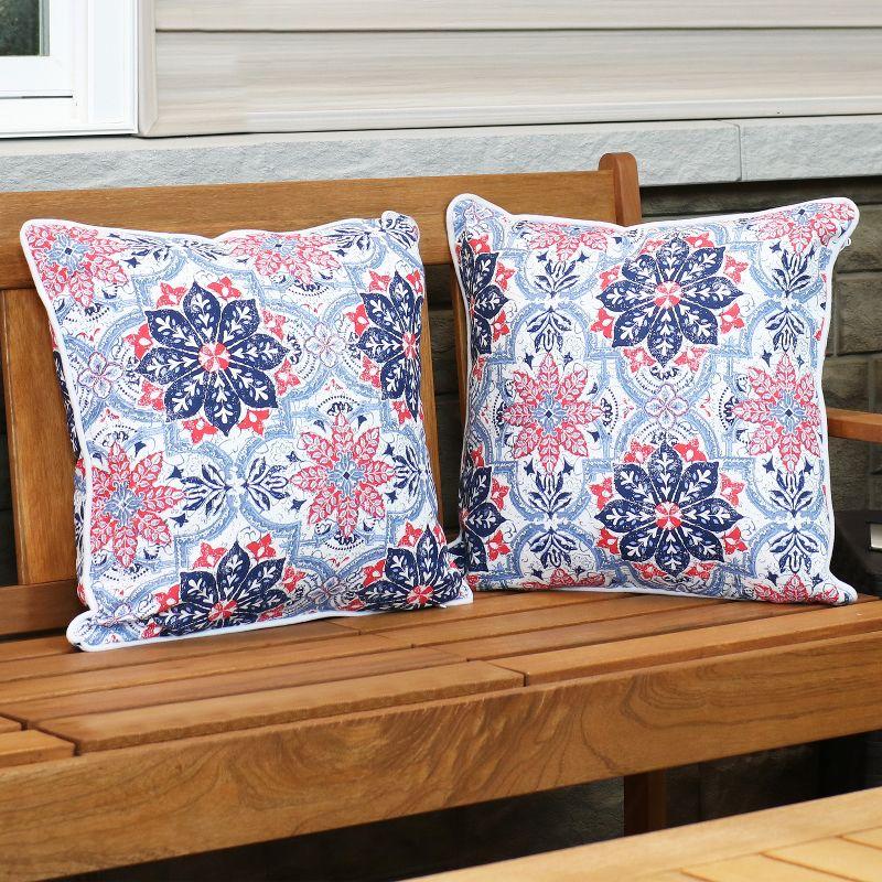 16" x 16" Polyester Square Outdoor Throw Pillows, 2 Count