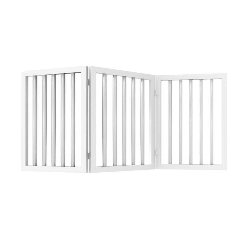 Indoor Pet Gate - 3-Panel Folding Dog Gate for Stairs or Doorways - 54x24-Inch Freestanding Pet Fence for Cats and Dogs by PETMAKER (White)