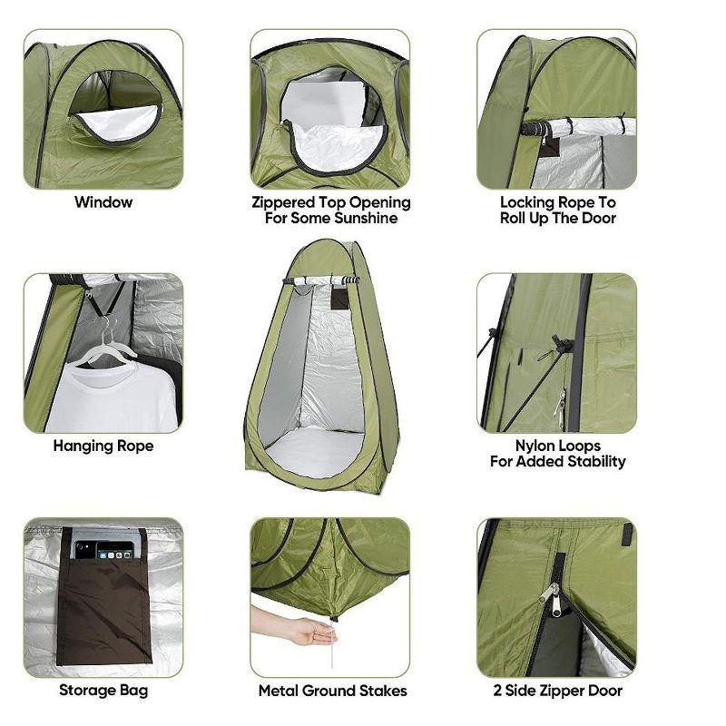 MPM 6FT Pop Up Privacy Tent Instant Shower Tent Portable Outdoor Rain Shelter, Camp Toilet, Dressing Changing Room with Carry Bag