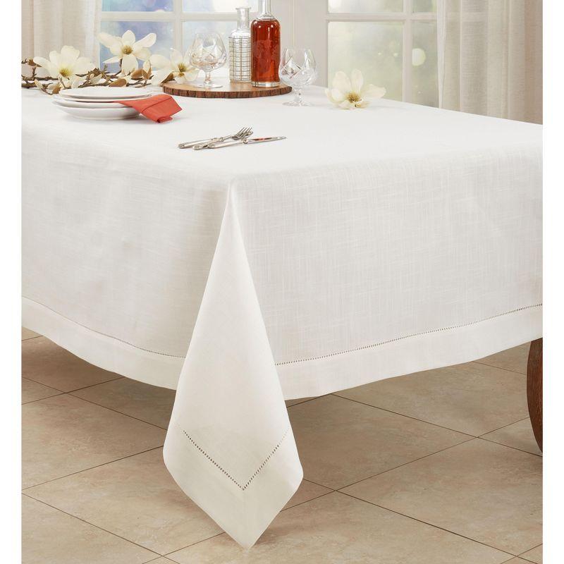 Saro Lifestyle Classic Hemstitch Border Tablecloth