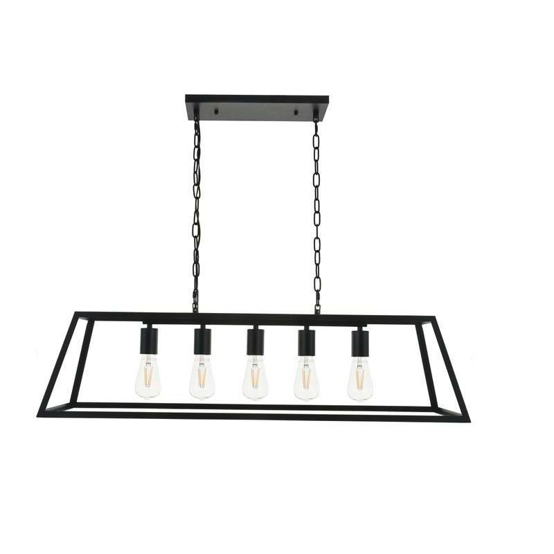 Elegant Lighting Resolute 5 light black Pendant